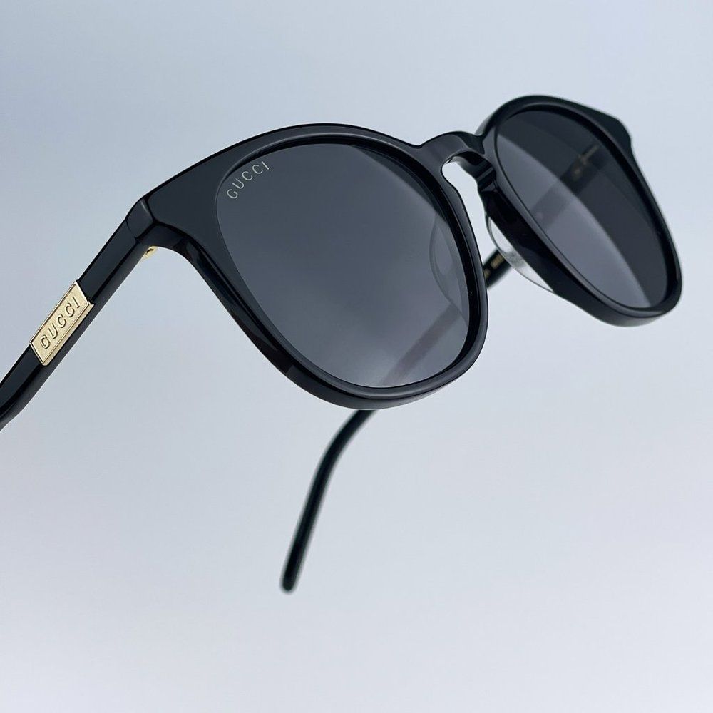 Gucci GG1157S 001 BRAND NEW Sunglasses Black Grey Round Unisex